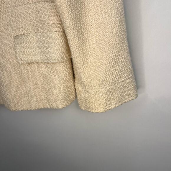 DIZZY LIZZY | Cream Woven Y2K Wool Blend Short Pea Coat | Women's XL - Picture 6 of 8